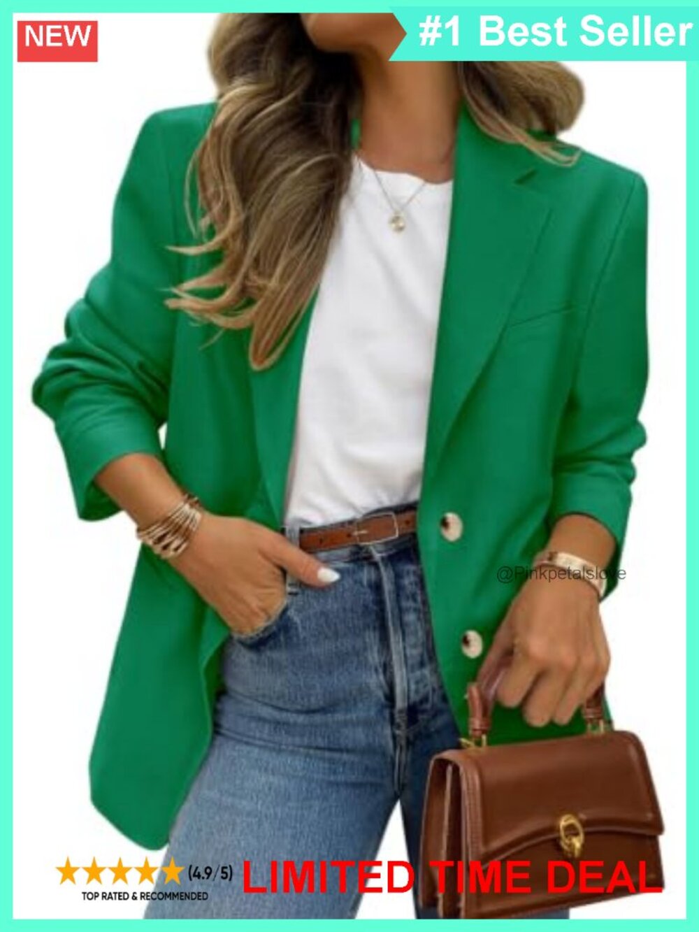 Notch Lapel Open Front Blazer Long Sleeve Lined Button Suit Jacket Pockets